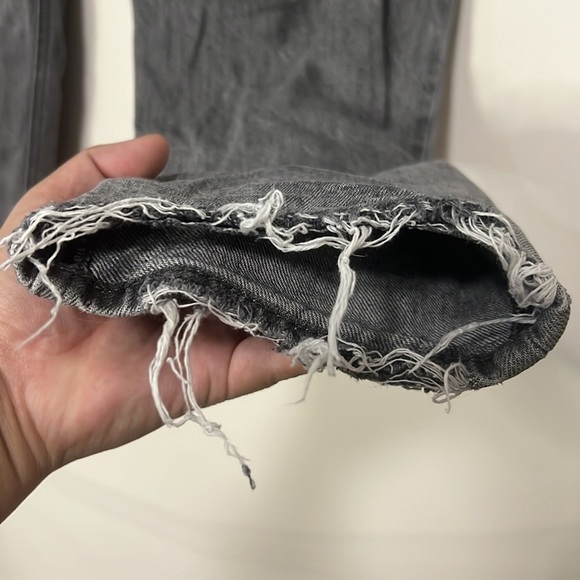 !SOLD! AMERICAN EAGLE Gray Distressed Jeans Black Streetwear Ripped Skinny US 4 - Picture 9 of 13